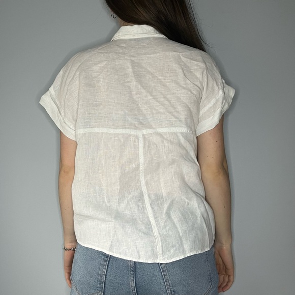 ZARA Linen Button Up Top (size medium) - Picture 3 of 8
